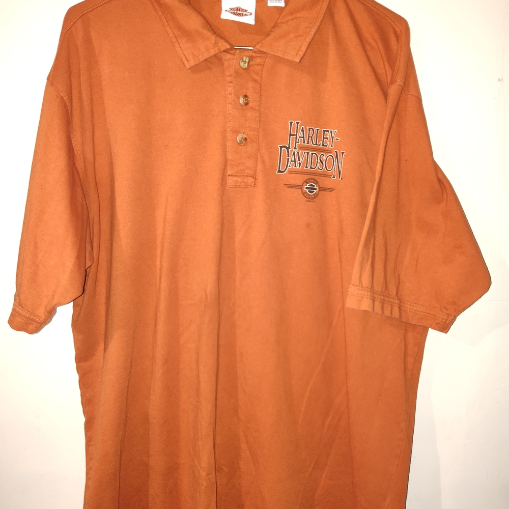 Harley-Davidson Men's Orange Polo Shirt